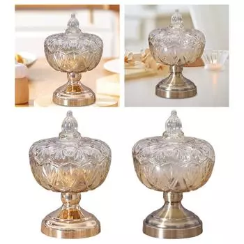 Стеклянная банка для хранения десертов, контейнер с крышкой, конфетница для кофе, обеденного стола, празднования, свадьбы, печенья, сахара