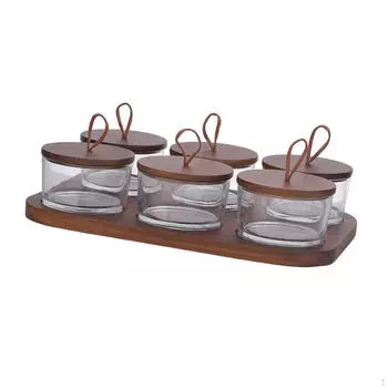 Стеклянная банка для хранения продуктов, тарелка для закусок, пылезащитный лоток для сухофруктов, печенье для вечеринки, домашнего обеда 4 grids