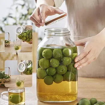 Стеклянная банка для солений с автоматическим выпуском воздуха, универсальная прозрачная канистра для хранения, герметичный контейнер для оливок