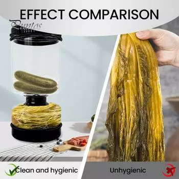 Стеклянная банка для солений с герметичной крышкой-ситечком, большой емкости, стеклянный контейнер для солений для оливок, огурцов и укропа чёрный