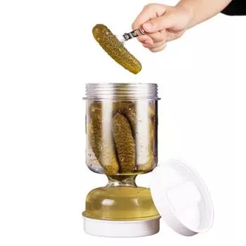 Стеклянная банка для солений с ситечком, герметичная, с широким горлом, без содержания бисфенола А, для пищевых продуктов, герметичная, в форме песочных часов, для оливок и кимчи