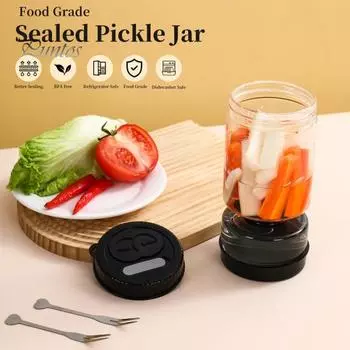 Стеклянная банка для солений с ситечком, герметичный контейнер в форме песочных часов для рассола с сухим и влажным разделением, банка для рассола без бисфенола А, переворачивающаяся банка для рассола зелёный