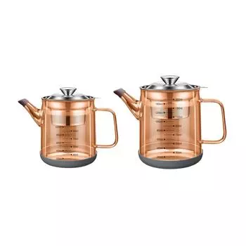 Стеклянная банка для жира и бекона, контейнер для масла с ситечком для кемпинга, прочный чайник для жарки масла