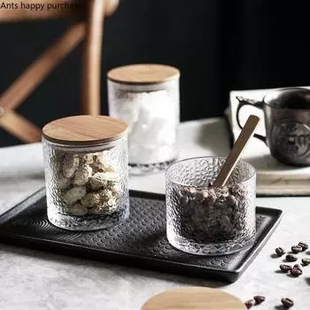 Стеклянная банка с бамбуковой крышкой, емкость для хранения, герметичная банка с защитой от влаги, банка для чая, бутылка для хранения сухофруктов, органайзер для продуктов, коробка для хранения