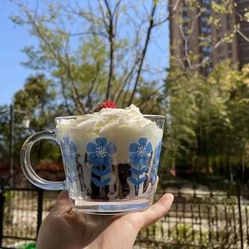 Стеклянная большая стеклянная чаша Bluegrass, фруктовая чаша, чашка для завтрака, фруктовый салатник, кавайные стаканчики для воды и молока