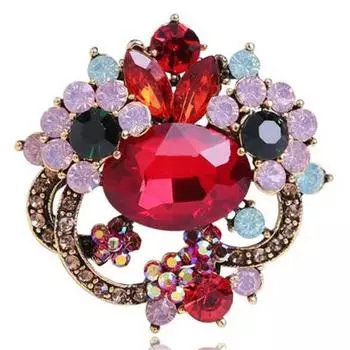 Стеклянная брошь Love Gem со стразами, элегантное платье, универсальное платье-корсаж, аксессуары, булавка