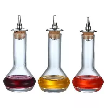 Стеклянная бутылка для биттера объемом 50 мл для коктейлей - с крышкой из нержавеющей стали, дизайн в виде птичьей клетки для профессионального миксолога серебряный