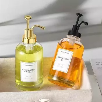 Стеклянная бутылка для сиропа 350 мл Бутылка для кетчупа для выжимания бутылок для выжимания барных принадлежностей Бутылки для воды Соусы Соковыжималки для майонеза Соус Главная