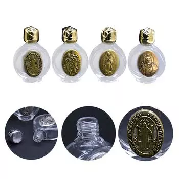 Стеклянная бутылка для святой воды 15 мл пустые бутылки религиозные христианские принадлежности для крещения многоразовый контейнер для духов для церкви золотой