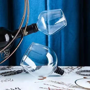 Стеклянная бутылка для вина, пьете прямо из бутылки, кристально прозрачный бокал для вина с пробкой 270ml-410ml