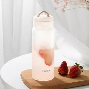 Стеклянная бутылка для воды для девочек 420 мл, модная милая бутылка для воды с морозом, бесплатная доставка, экологически чистая кофейная кружка, чашка для чая, бутылка для напитков 420ml розовый