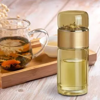 Стеклянная бутылка для заваривания чая, портативная чашка для разделения воды 280ml шампанского