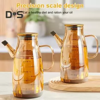 Стеклянная бутылка-дозатор для масла с носиком без капель 600/800/1000 мл Большая емкость для масла, уксуса, соевого соуса, пищевые кухонные гаджеты 600ML чистый