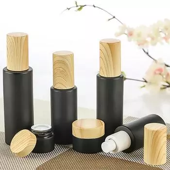 Стеклянная бутылка пустая косметическая упаковка контейнер для хранения бутылок портативный дорожный распылитель с деревянной крышкой контейнер органайзер