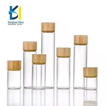 Стеклянная бутылка с бамбуковой крышкой объемом 10 мл - завинчивающаяся крышка для хранения медицинских товаров или чая 5ml