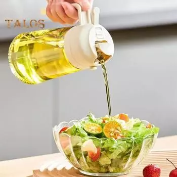 Стеклянная бутылка с распылителем масла на 470 мл для приготовления пищи. Дозатор оливкового масла 2-в-1 с улучшенным носиком. Кисть-воронка. Этикетка. Кухонный инструмент для фритюрницы. Жарка барбекю. белый