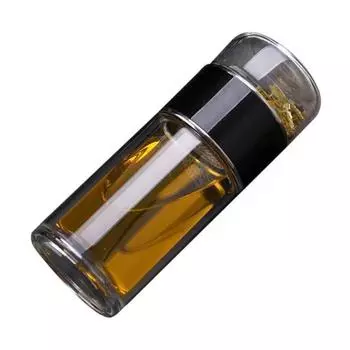 Стеклянная бутылка-заварник для чая 420 мл, герметичная, с двойными стенками, портативная, для заваривания листового чая и фруктовых настоев