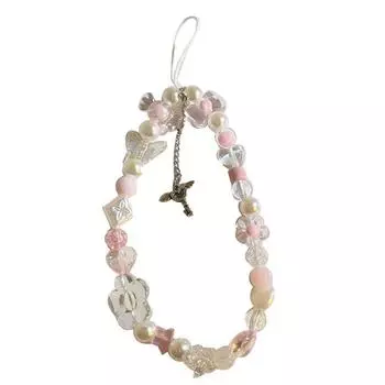 Стеклянная цепочка с узлом для мобильного телефона, ремешок из бисера, корейский ремешок для телефона Y2k, мобильный телефон style 2