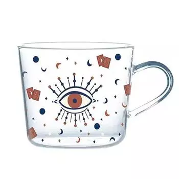 Стеклянная чашка 500 мл со шкалой, кофейная кружка, посуда для завтрака, молока, напитков, чашки для фруктового сока, для пары, подарок, креативные узоры 301-400ml