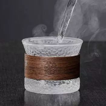 Стеклянная чашка для чая в японском стиле, кружка Hammer, чайный сервиз Gongdao Kung Fu, термостойкая миска для чая с крышкой, кофе арабика 1 PCS