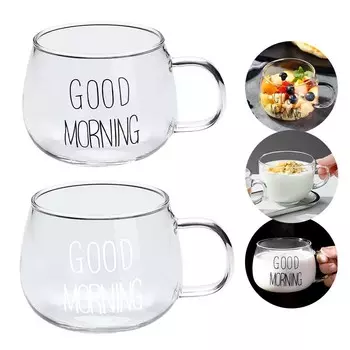 Стеклянная чашка для кофе, контейнер для овса на ночь, бутылка для чая, напитков, молока с надписью Hanle, прозрачные креативные кружки для десерта 301-400ML белый