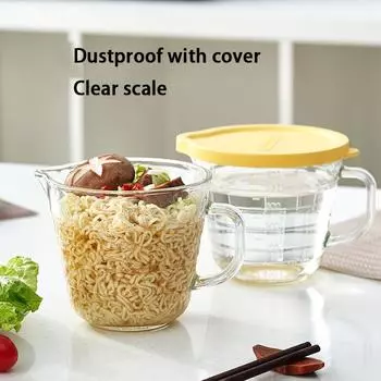 Стеклянная чашка для приготовления пищи 500 мл прозрачная стеклянная дополнительная еда со шкалой чашка для приготовления приправ чашка для лапши быстрого приготовления 5000ml
