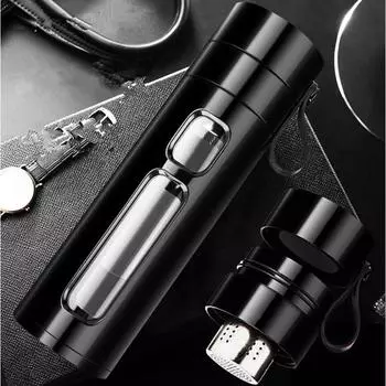 Стеклянная чашка для разделения чая, пластиковая стеклянная чашка с защитой от падения, двойная чашка для воды большой емкости, мужская и женская чашка с фильтром, чашка для чая на заказ