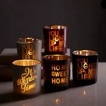 Стеклянная чашка для свечей, ароматическая свеча, стол, пустая чашка, креативный контейнер для воска ручной работы, украшение для дома 7*7*8cm фиолетовый