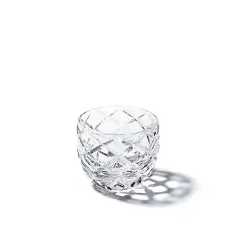 Стеклянная чашка Kobo Crystal Edo Kiriko Yarai Crest из павловнии в коробке, сделано в Японии [официальный представитель Taimuro] (чистый) ТБ5100-10