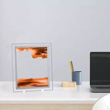 Стеклянная движущаяся картинка, плавные расслабляющие игрушки для украшения кабинета 5Inch Blue