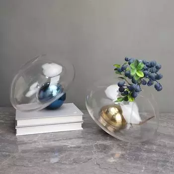 Стеклянная гидропонная ваза Неправильные стеклянные украшения Золотой шар Террариум Цветочная композиция Ваза Украшения для комнаты Аксессуары