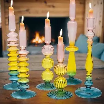 Стеклянная художественная свеча, чашка, подсвечник, красочный DIY, скандинавский стиль, атмосфера, домашний декор
