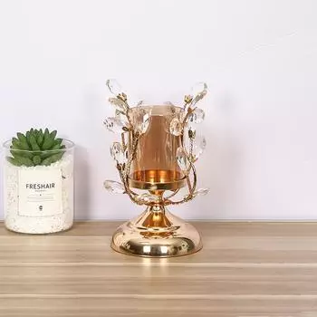 Стеклянная художественная свеча, чашка, подсвечник, подсвечник, хрустальная атмосфера, украшения, домашний декор S