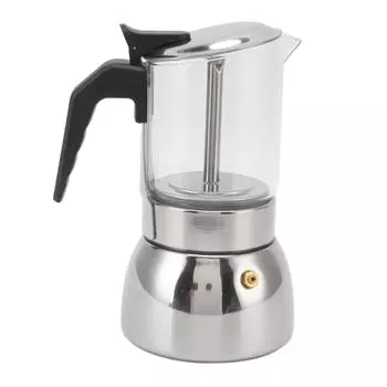 Стеклянная кофеварка Moka Pot из нержавеющей стали, термостойкая, портативная, классическая итальянская кофеварка для дома и L