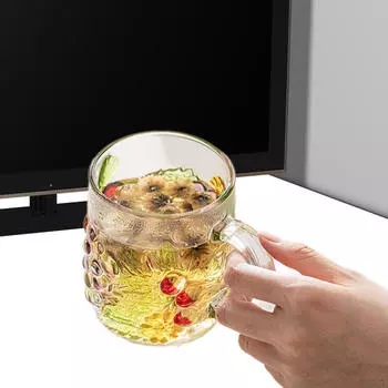 Стеклянная кружка для питья, домашний офис, термостойкий подарок на день рождения, симпатичный молочник с ручкой, 500 мл для