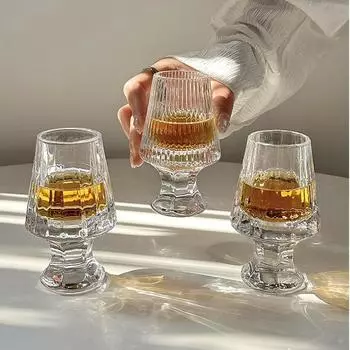 Стеклянная кружка для виски без свинца Стаканы для виски Стеклянная посуда для бурбона Старомодный коктейльный бокал Домашний бар Виски Подарки для мужчин 50ML