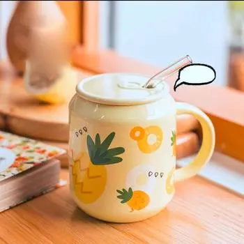 Стеклянная кружка с соломкой Керамическая пивная кружка Кофейные чашки и кружки Посуда для напитков Чашка для кофе Красивые чайные кружки Оригинальные забавные новогодние милые 400ml