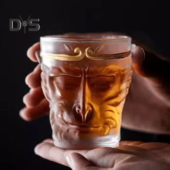 Стеклянная кружка Sun Wukong 110/130 мл Monkey King Прозрачная кружка Новинка Путешествие на Запад Посуда для напитков Мифический Monkey King Стакан для виски для мужчин C
