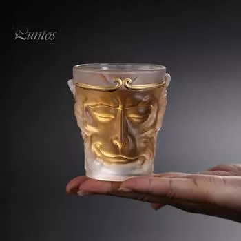 Стеклянная кружка Sun Wukong 110/130 мл Monkey King Прозрачная кружка Новинка Путешествие на Запад Посуда для напитков Мифический Monkey King Стакан для виски для мужчин C