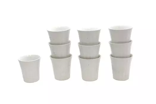 Стеклянная квадратная посуда Mino Ware Japanese Cafe Series чашка для чая Granada White Bizen набор из 10 шт.