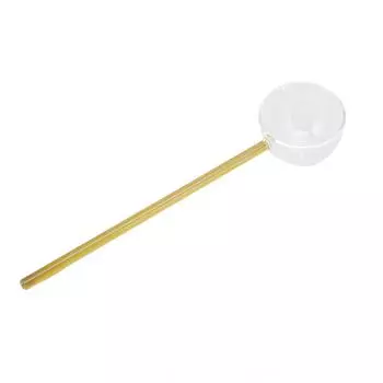 Стеклянная ложка для размешивания, высокая термостойкость, простая, 100 мл, ложка для смешивания, кофейная ложка для чая жёлтый