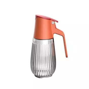 Стеклянная масленка, герметичная бутылка для масла, кухонная автоматическая открывающаяся, закрывающаяся бутылка для приправ, бутылка для масла, уксуса, контейнеры для масла 580 оранжевый