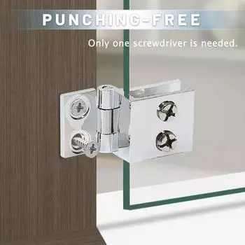 Стеклянная петля Прочный длительный срок службы Поворотная простая эксплуатация Антикоррозийная петля для ванной комнаты Сплав без перфорации Петля для стеклянной двери в помещении A серебряный