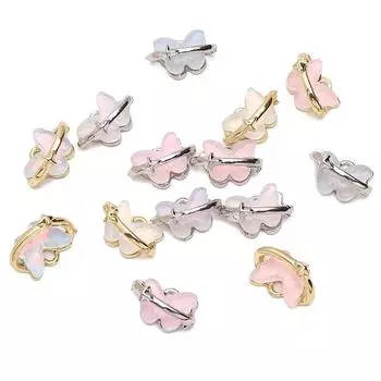 Стеклянная подвеска-бабочка металлические подвески для изготовления ювелирных изделий DIY браслет ожерелье серебряный/белый