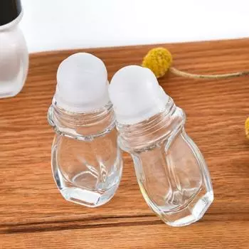 Стеклянная пустая роликовая бутылка с массажным шариком, герметичный гладкий роликовый контейнер, прозрачный стеклянный контейнер 30ML