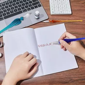 Стеклянная ручка для рисования комиксов Красивые цветовые эффекты Ручка для рисования гладким письмом чёрный