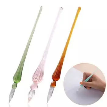 Стеклянная ручка для рисования комиксов Красивые цветовые эффекты Окуная ручка для рисования с гладким письмом Опыт рисования светло-зеленый