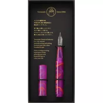Стеклянная ручка-гитара Teranishi Chemical Industry с колпачком Aurora Sunset Pink GLAA-SP