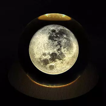 Стеклянная сфера Дисплей Луна Пресс-папье Мяч для медитации для творческого подарка