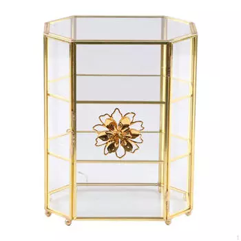 Стеклянная шкатулка для хранения ювелирных изделий, 3-слойный органайзер, косметичка для